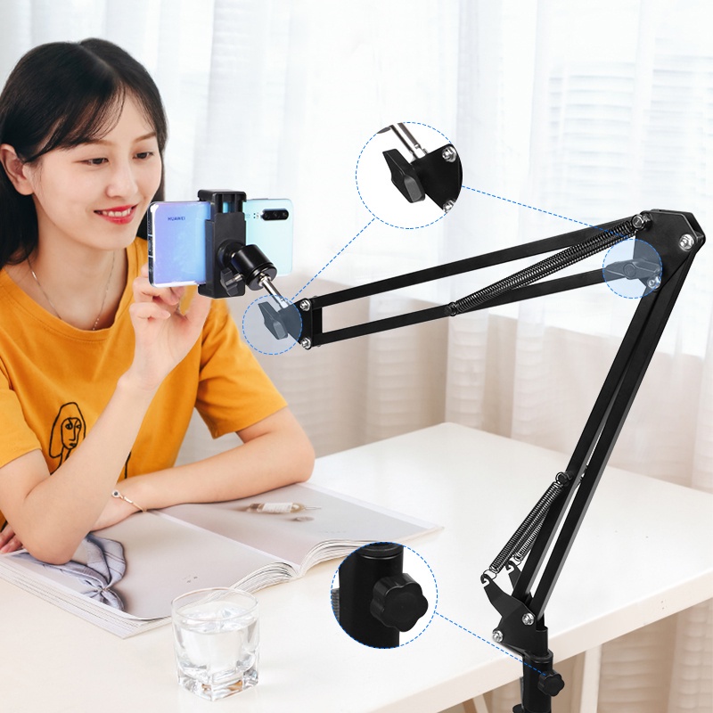 Overhead Tripod Phone Bracket Holder Ring Light Tripod Tripod Kamera Phone Holder Universal HP dan K