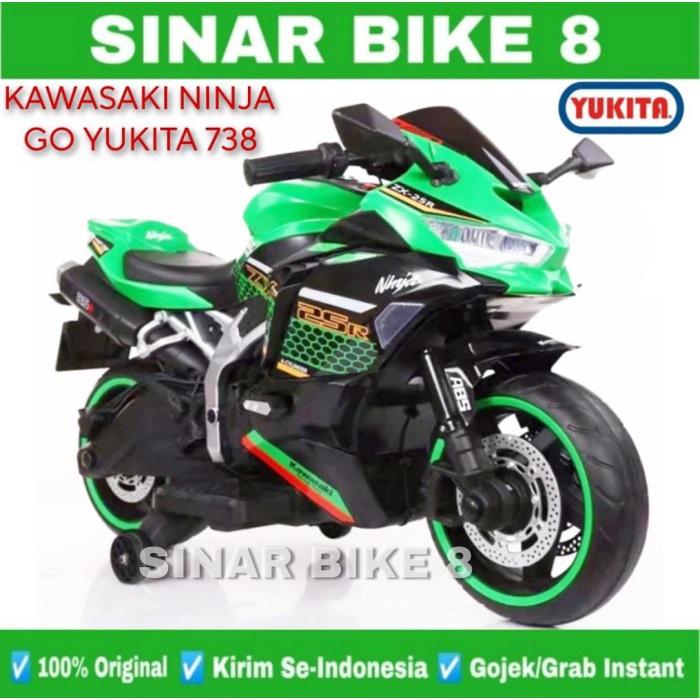 Motoran Aki YUKITA 738 KAWASAKI NINJA GO Ban Karet Mainan Anak