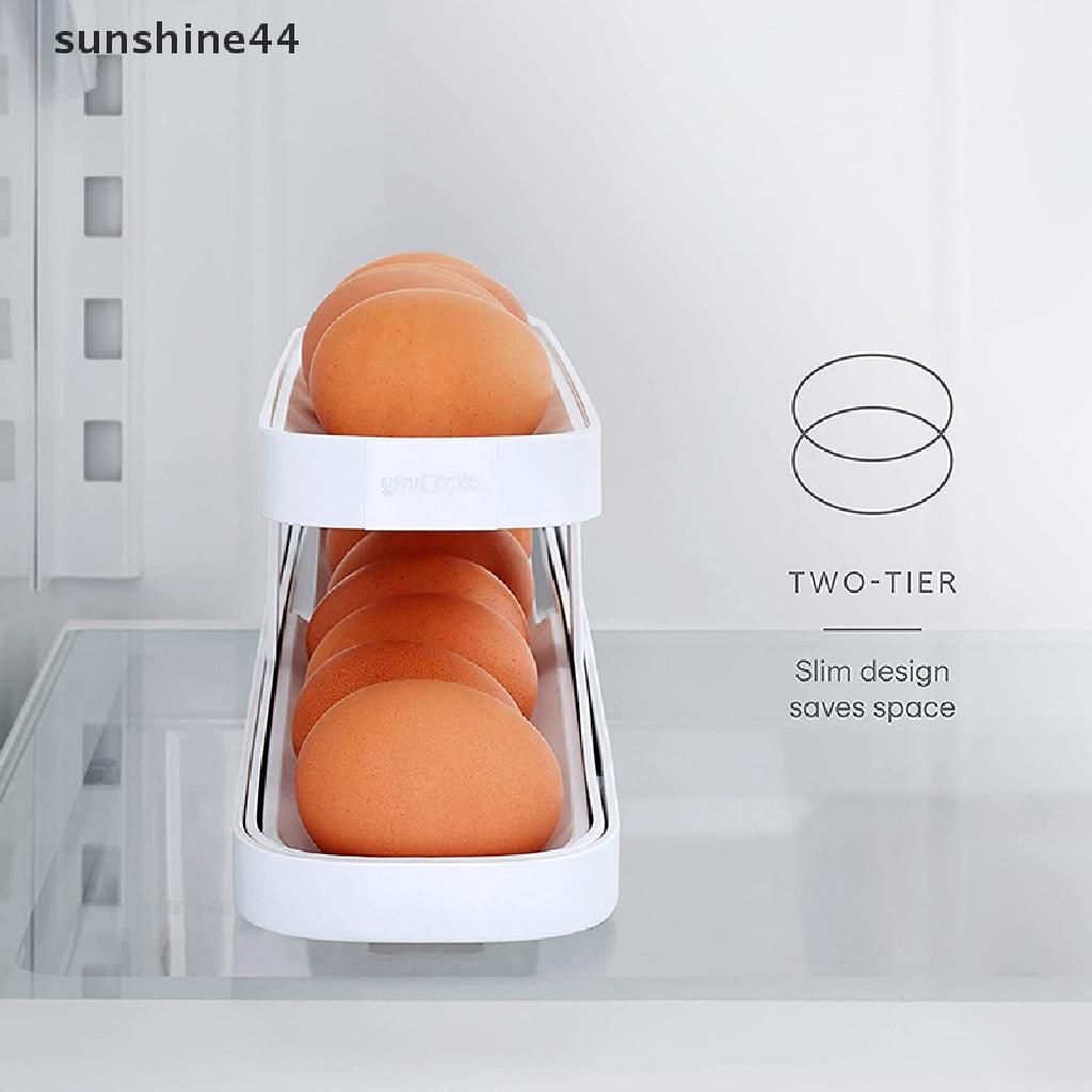 Sunshine Rolldown Kulkas Dispenser Telur Egg Storage Box Kulkas Organizer ID