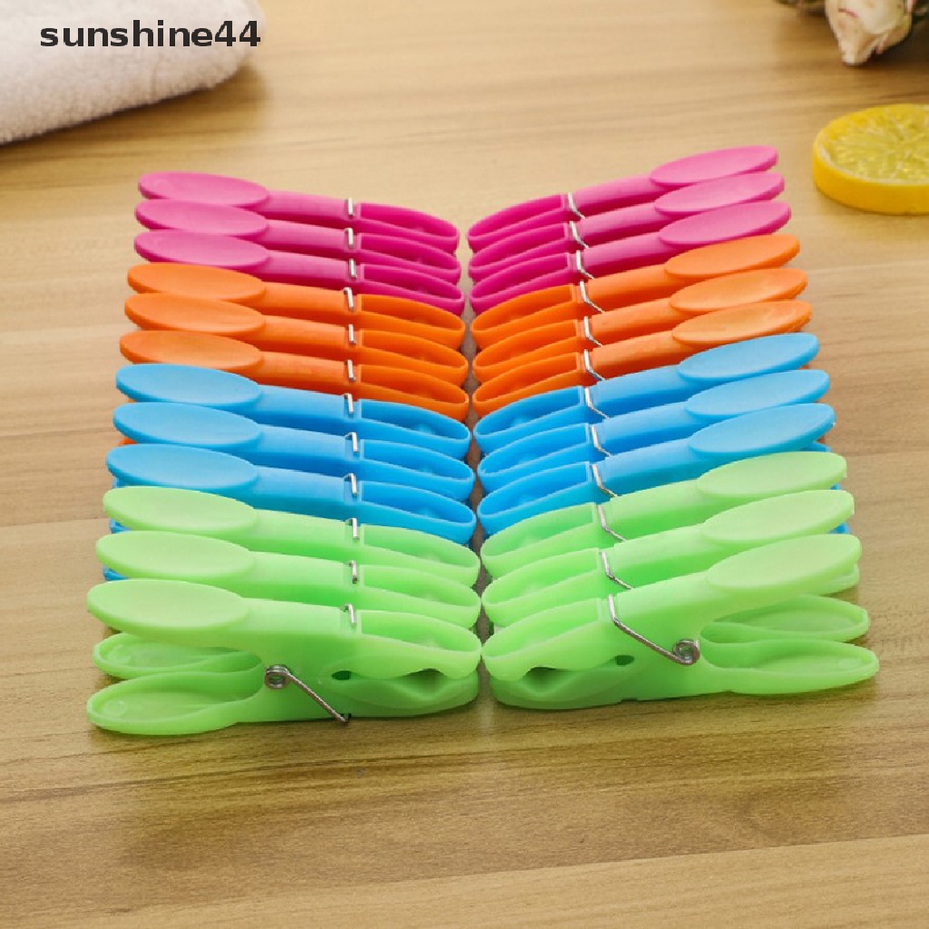 Sunshine 24Pcs Jepitan Hanger Pasak Klip Gantungan Plastik Rak Kait Baju ID