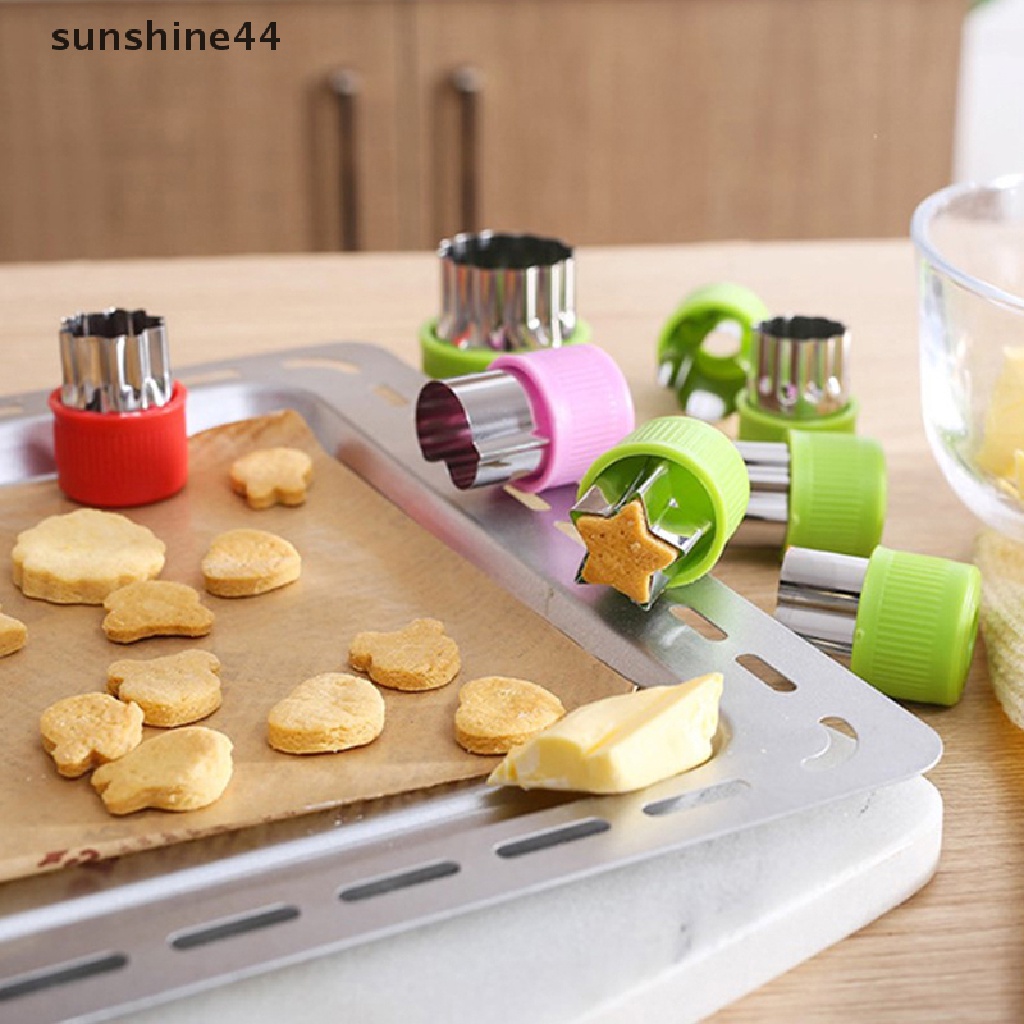 Sunshine 6Pcs Set Pemotong Sayuran Stainless Steel Cetakan Cookie Cutter DIY Untuk Anak ID