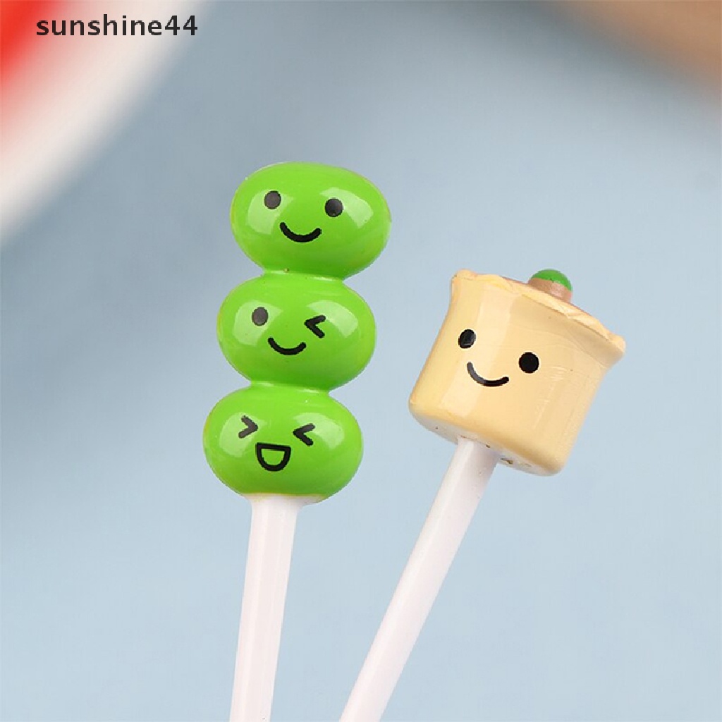 Sunshine Garpu Buah Anak Lunch Box Semangka Mini Plastik Dessert Pastry Anak Snack Garpu Set Kecil Lucu Dessert Kue Forks ID