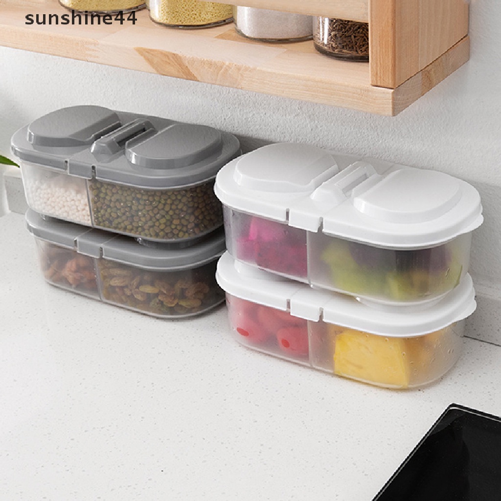 Sunshine Double Compartment With Lid Toples Penyegel Makanan Dan Buah Kotak Penyimpanan Plastik ID