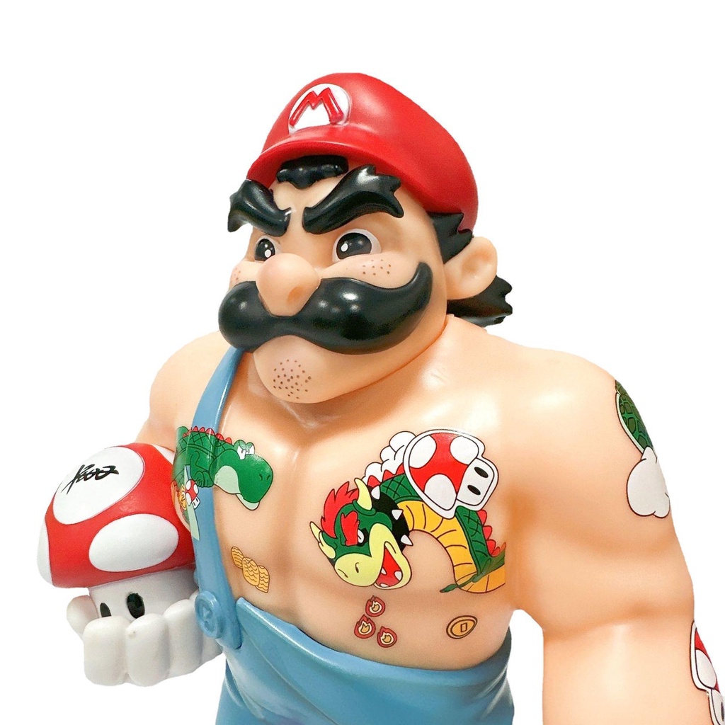 Muscle Mario Figure Mainan Ornamen Boneka Game Kipas Koleksi Dekorasi Anak Anak Hadiah