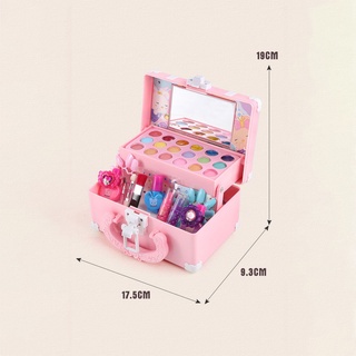 32Pcs Mainan Kosmetik Kecantikan Anak Kasus Peralatan Kotak Make Up Set Untuk Gadis Ulang Tahun Hadiah Set Riasan Mainan Anak Makeup Tas Mainan