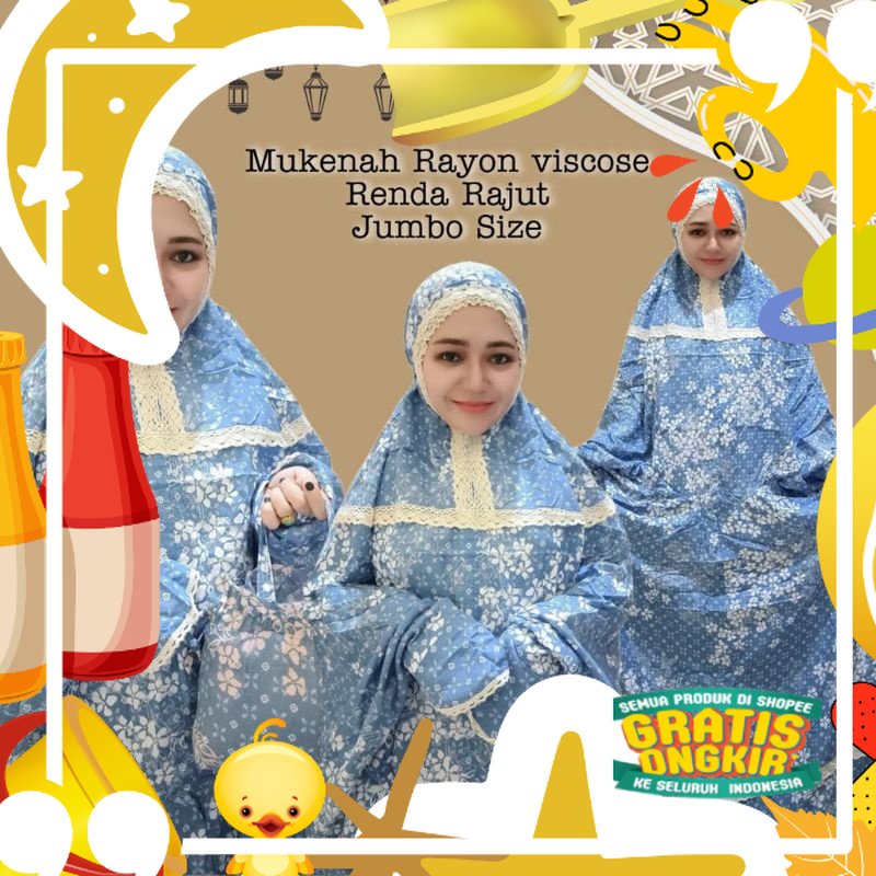 (Real Pict) Mukenah Rayon Viscose Terusan Renda Kalung  & KD Jumbo Size/ Trendy busuy