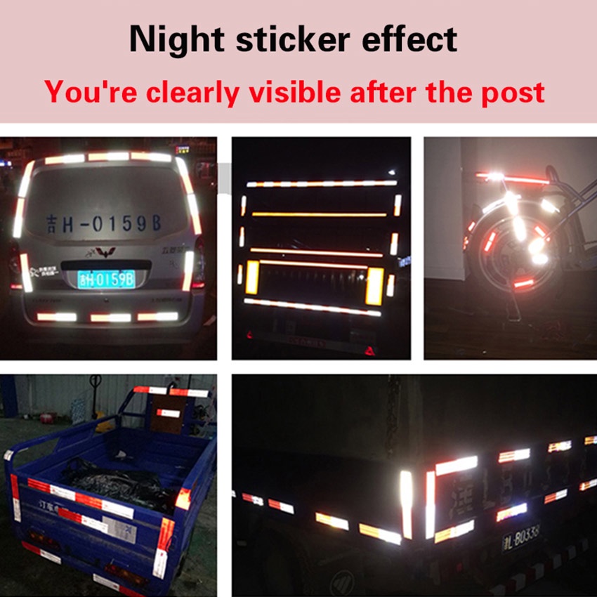 30meter Stiker Safety Reflector Warning Sign Merah Putih Stiker Reflektor Pemantul Cahaya Truk Mobil