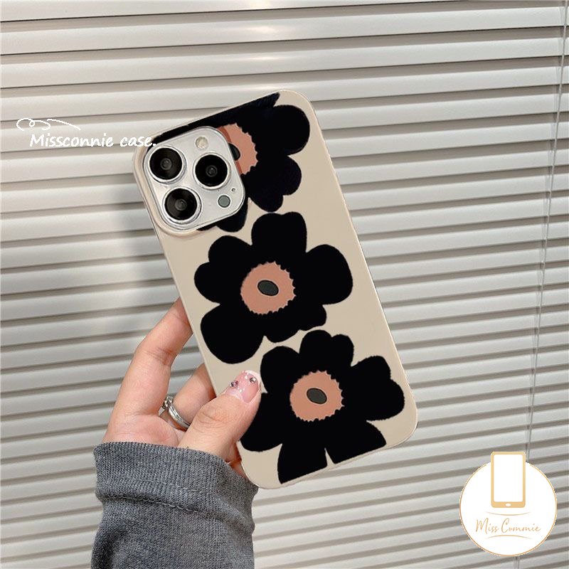 IPHONE Casing Ponsel Bunga Segar Putih Antik Antik Kompatibel Untuk Iphone11 14 13 12 Pro Max 7Plus XR X XS Max7 8 Plus SE 2020 Glossy Halus Shockproof Soft Cover