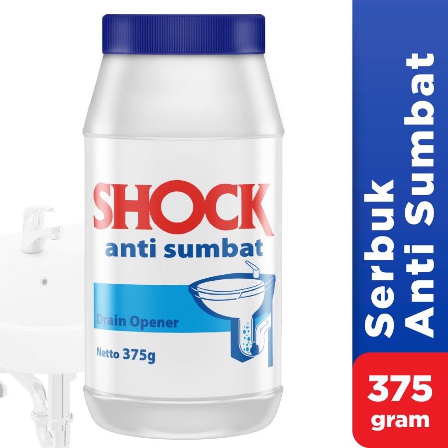 SHOCK Bubuk Anti Sumbat wastafel Toilet Kloset Pipa septik tank 375g Anti Mampet BUBUK ANTI SUMBAT MAMPET PELANCAR SALURAN AIR WC TOILET PIPA//Cairan Anti Mampet Pada WC Westafel / Bubuk Anti Sumbat Mengatasi Wc Wastafel Mampet dengan Cepat dan saluran la
