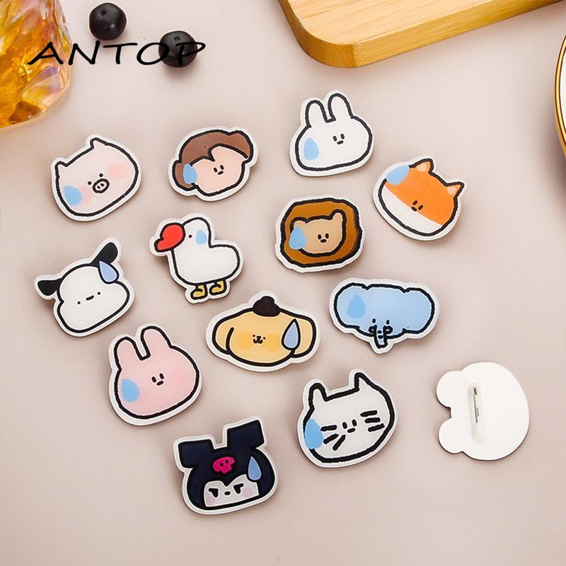 Berkeringat Emoji Bros Akrilik Kartun Lucu Hewan Kecil Lencana DIY Aksesoris Jepit Rambut [Yumna]