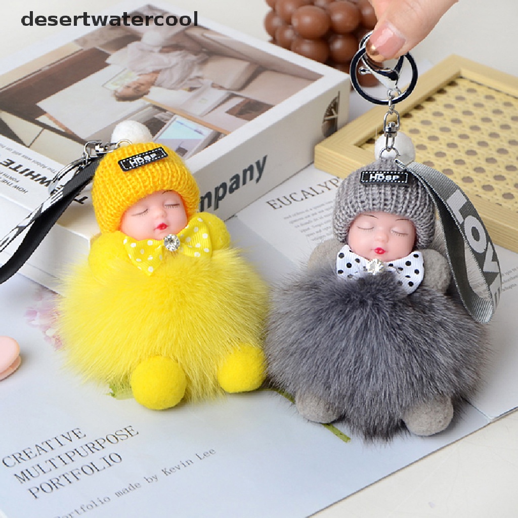 Deid Lucu Gantungan Kunci Mewah Tidur baby doll Mainan Mewah kawaii keychain Tas Liontin Martijn