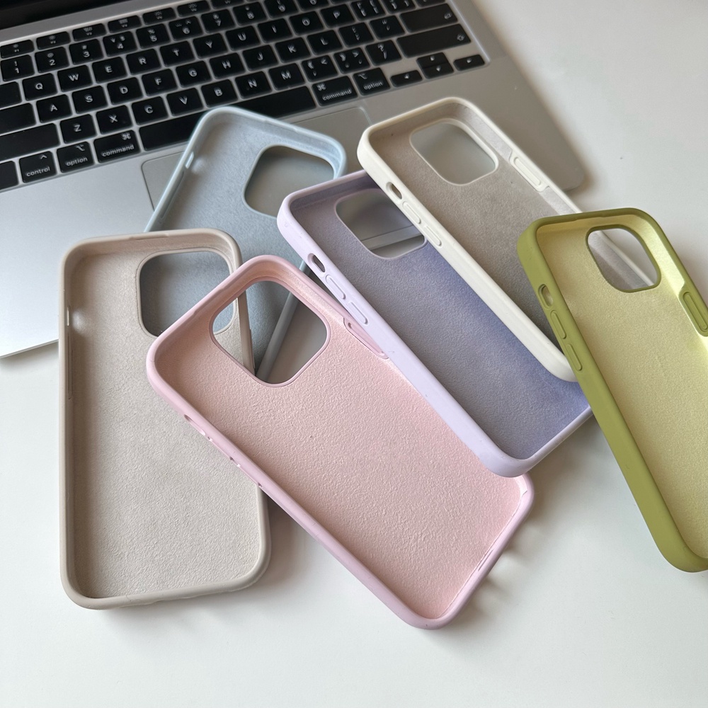 IPHONE Casing Silikon Cair Warna Permen Untuk Iphone11 12 Pro Max13 14 Pro Max Casing Iphone14 Plus Soft Full Cover Shockproof Soft Case