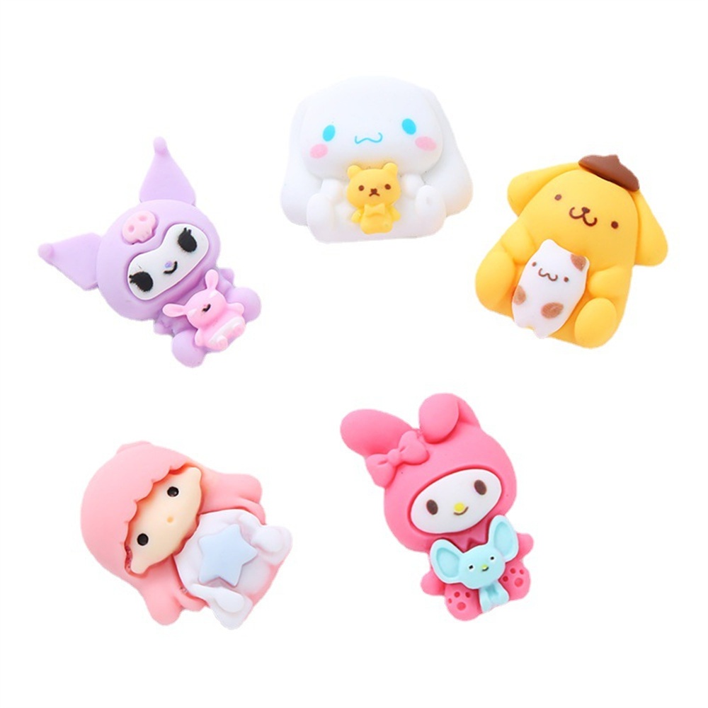 Aksesori Resin Sandrio Melody Lucu Kuromi Purin Crocs Pesona Diy Casing Ponsel Aksesori Dekorasi Bahan Buatan Tangan