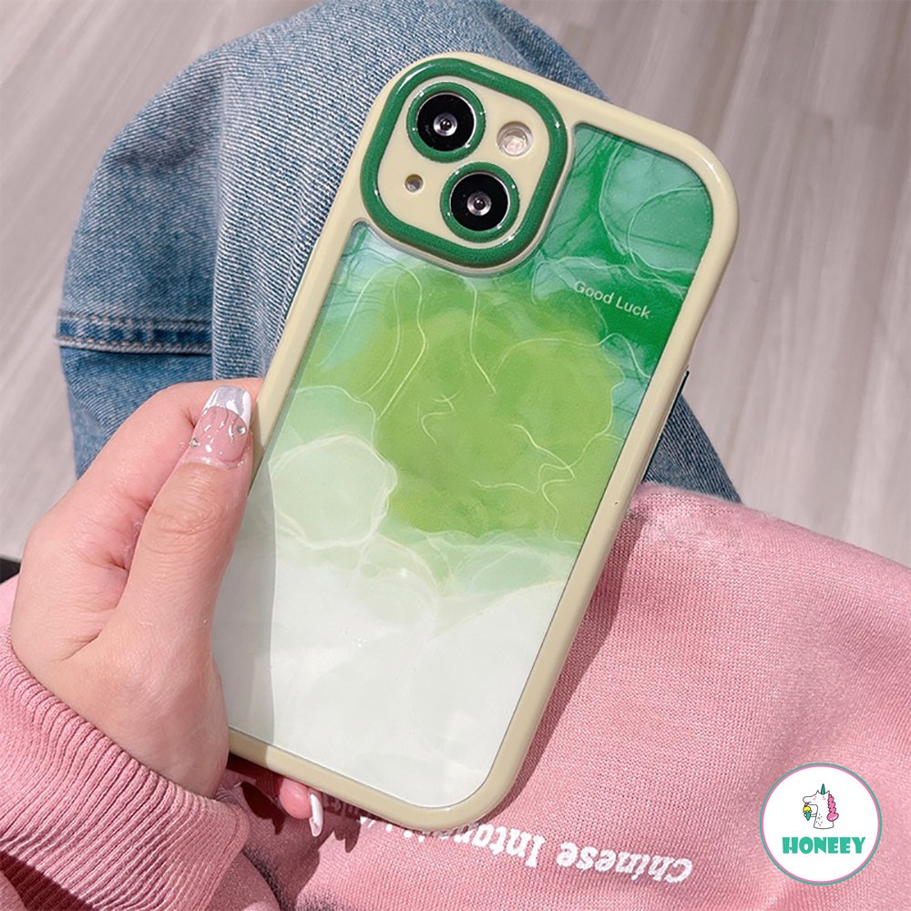 IPHONE Fashion Colorful Halo Water Ripple Phone Case Iphone11 12 13 14 Pro MAX X XR XS MAX Akrilik Shockproof Lembut Cover Pelindung