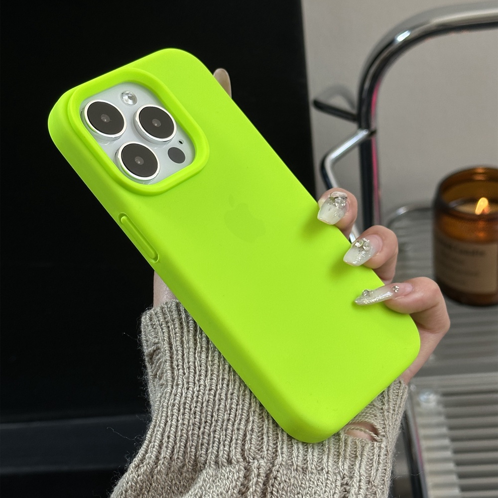 IPHONE Casing Silikon Cair Fluorescence Iphone14 Plus Soft Case Untuk Iphone11 12 Pro Max13 14 Pro Max Full Cover Shockproof Soft Case