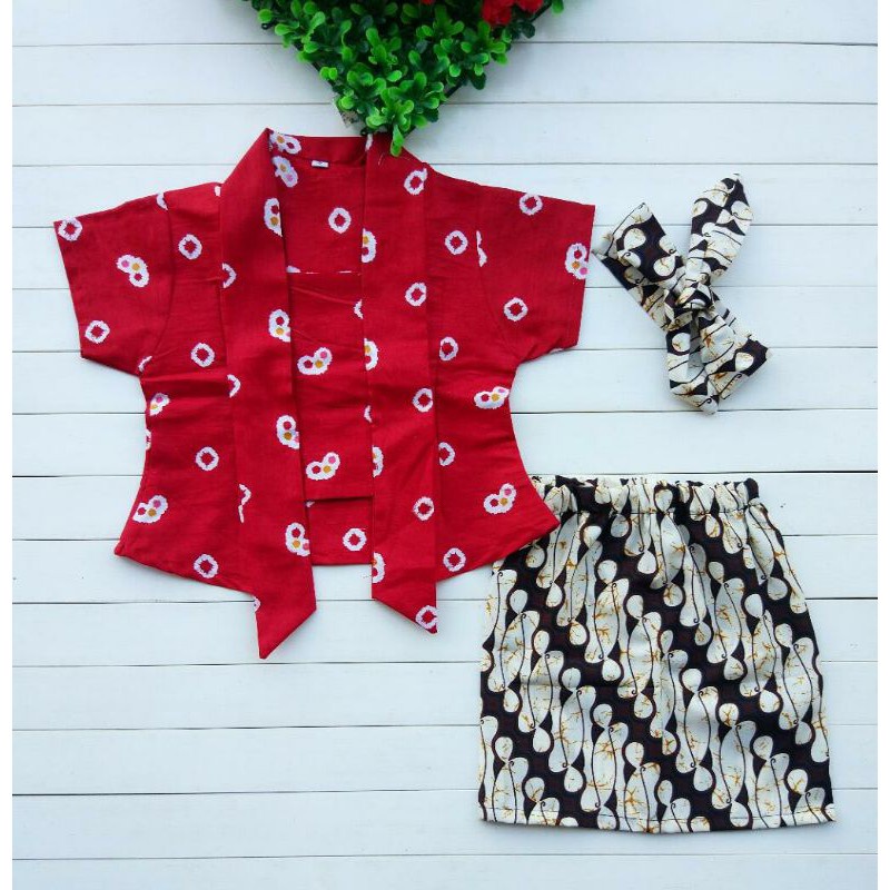 Lurik Kebaya Jumputan Katun Batik | Setelan Kebaya anak bahan Jumputan Katun Batik | JUMPUTAN KATUN