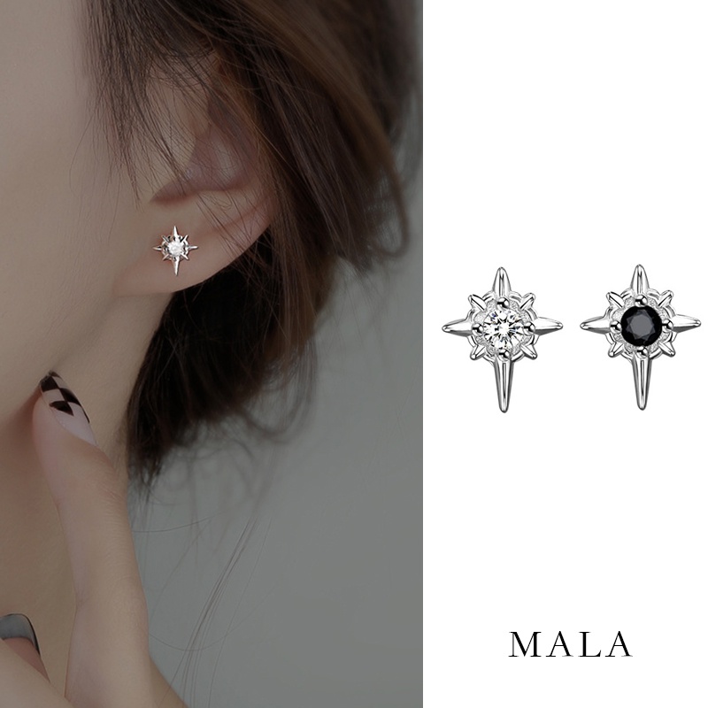 Bintang Anting Hexagon Trendi Jalan Tinggi Serbaguna High-end S925 Perak Anting Untuk Pria Dan Wanita