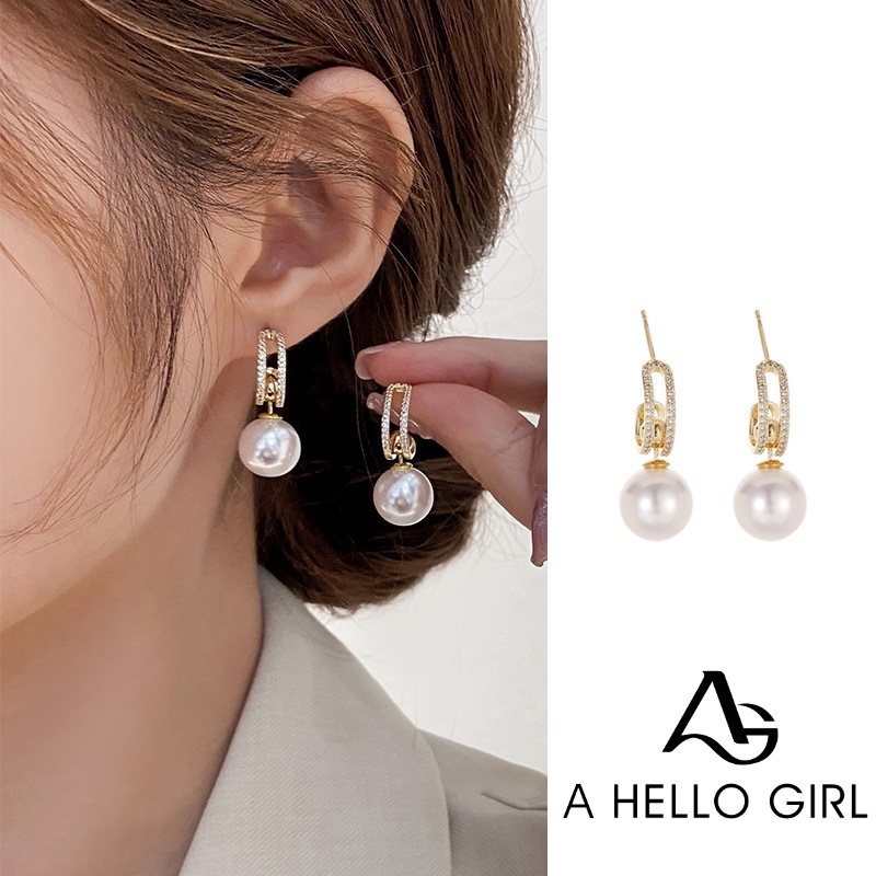 Anting S925 Silver Needle Aksen Mutiara Gaya Korea Untuk Wanita