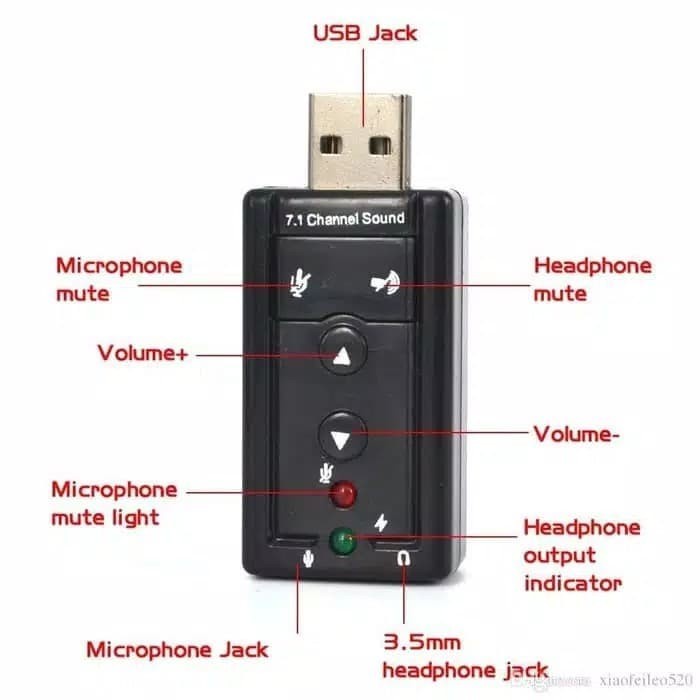 SOUNDCARD USB VIRTUAL ADAPTOR 7.1 CHANNEL USB SOUND CARD