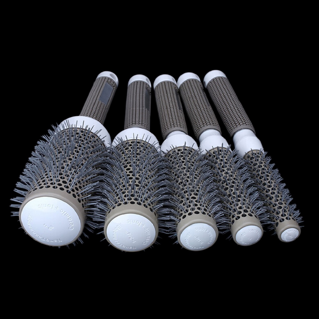 Power Sisir Bulat Ion Keramik Barber Hair Dressing Salon Styling Brush Barrel 5style ID
