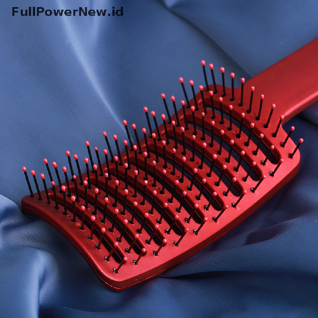 Power Rambut Kulit Kepala Pijat Sisir Nilon Basah Keriting Detangle Wanita Sikat Rambut Styling Tools ID