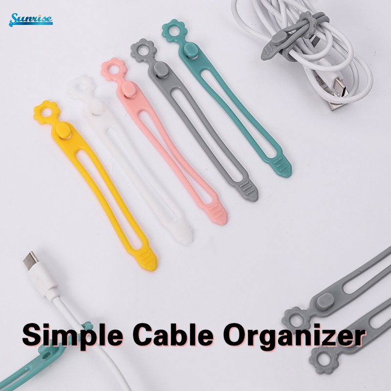 3pcs Organizer Kabel Data Kreatif Tahan Lama Multifungsi Dapat Digunakan Kembali Manajer Kabel Silikon Lembut Kompak Berkualitas Tinggi