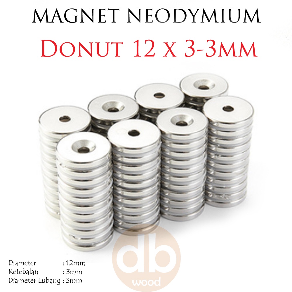 

Magnet Neodymium Lubang Donat D12x3-3mm