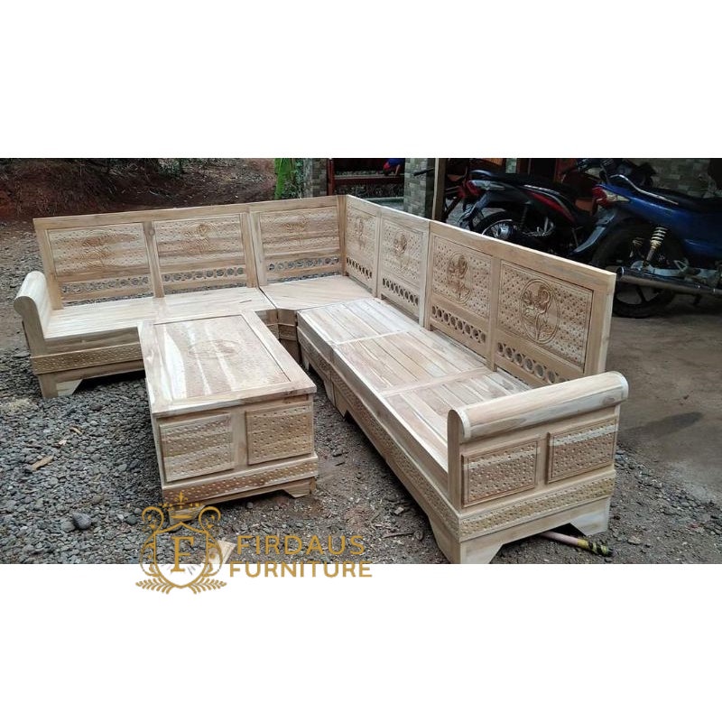 Kursi tamu sudut gelung jati kursi minimalis