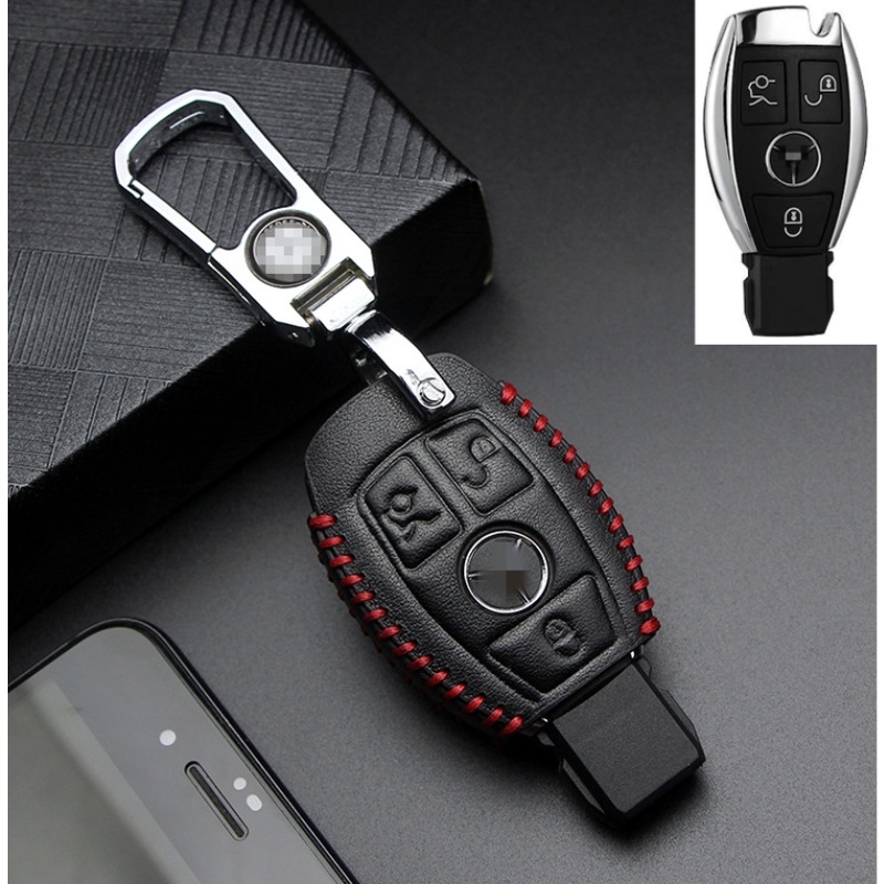 Untuk mercedes-benz Kulit key Holder cover Smart key case Luminous Penutup Kunci Mobil e200l cla clb