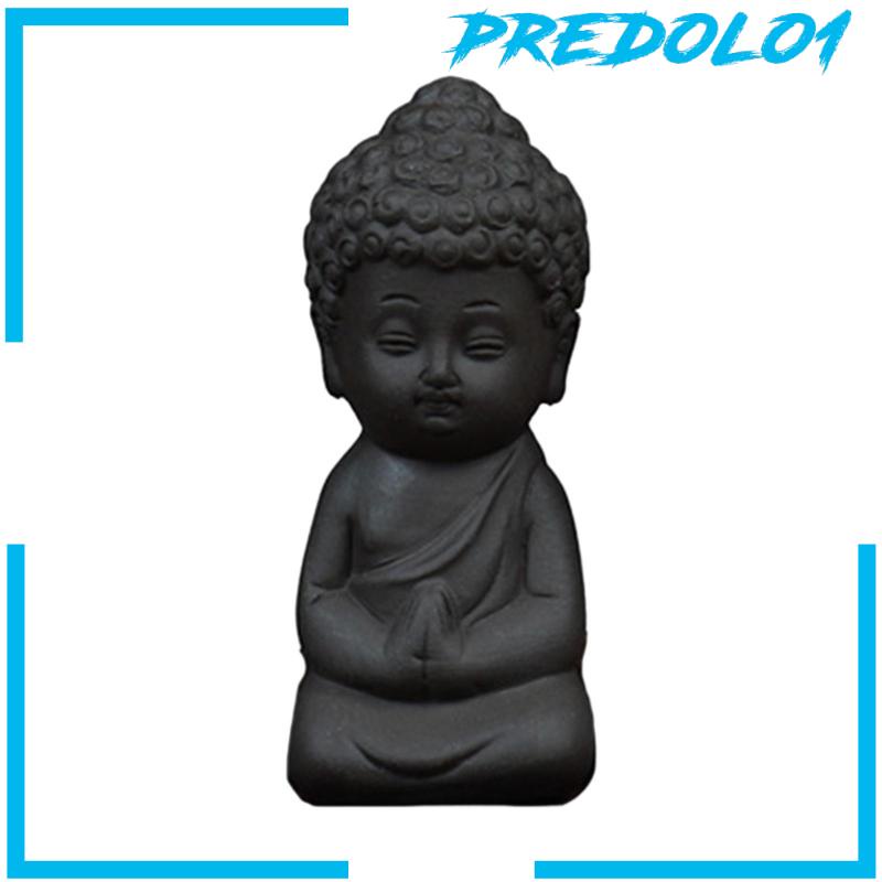 [Predolo1] Aksesori Pet Teh Tembikar Hitam Buddha Kecil Untuk Kamar Tidurkantor