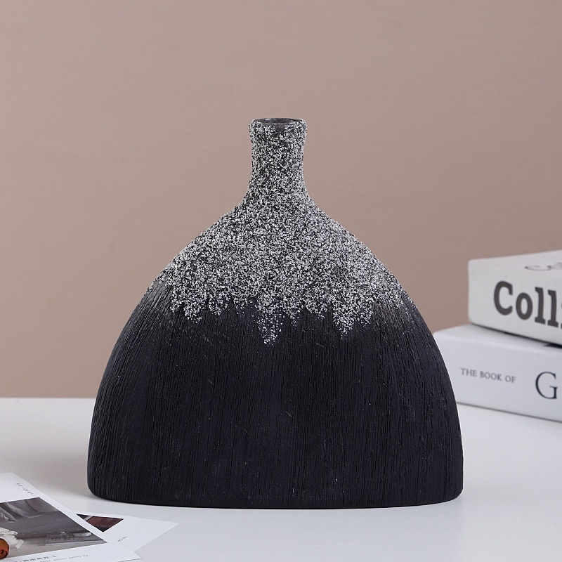 Vases Nordic Vas Keramik Dekorasi Desktop Botol Bunga Kepingan Salju Hiasan Seni Nordic Bunga Meja Dekorasi Kerajinan Tangan