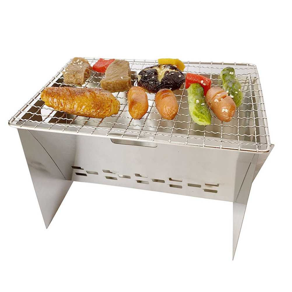 Alat Panggang Pemanggang Panggangan bbq Berbeque Arang Anti Karat Portable Outdoor Grill Stove Foldable Stainles Steel