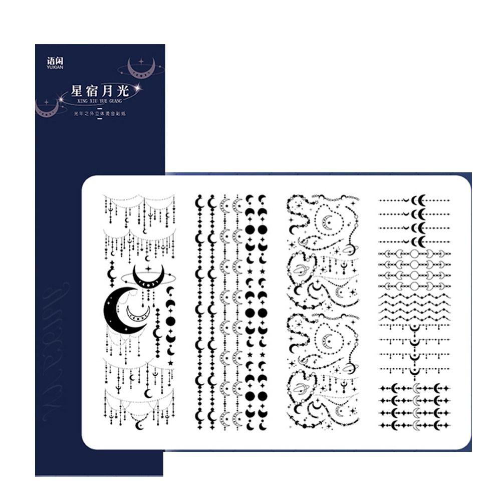 Lanfy Moonlight Butterfly PET Stiker Aesthetic Laser Silver Label Diary Telepon Handmade Kolase Scrapbooking Akun Tangan Perekat Diary Stickers