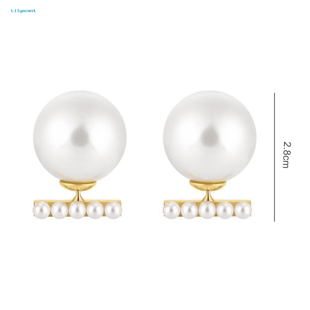 Lilyscent 1pasang Pesona Tahan Pudar Anting Perhiasan Aksesori Hypoallergenic Mutiara Imitasi Stud Earrings Eye-catching
