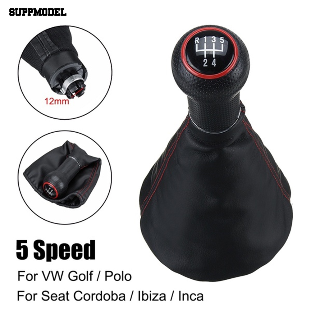 Suppmodel 5per6speed Car Gear Shift Knob Boot Gaiter Lever Cover Protector Untuk Polo Golf