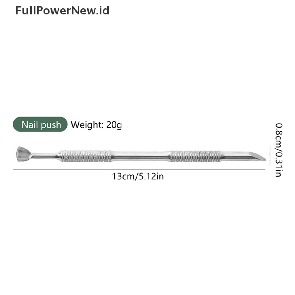 Power Stainless Steel Kutikula Pendorong Kuku Double Ended Spoon Nail Art Pedicure Alat ID