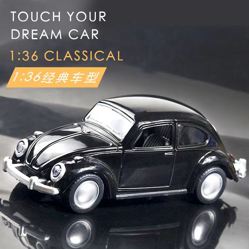 Car Toy Mini Pull Back Car untuk 1967 Classic Die Cast for Beetle Toy with Door Open Box Package