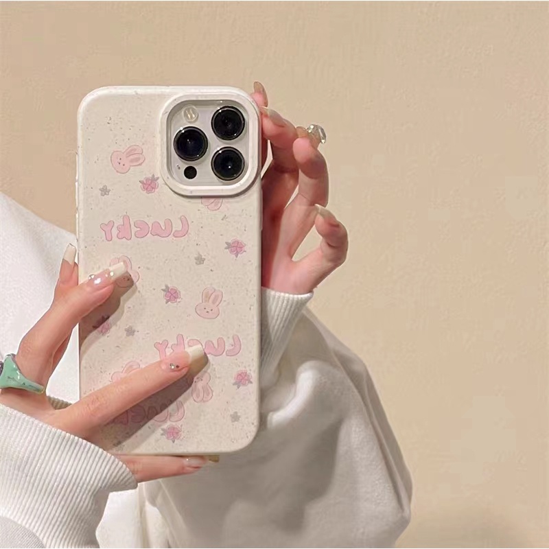 IPHONE Casing Ponsel Iphone11 ins Bahan Ramah Lingkungan Perlindungan Kamera Cocok Untuk Iphone14 13 12 14Plus Pro MAX 7 8Plus X XR XS MAX SE 12mini 13mini Model Empat Sudut Shockproof