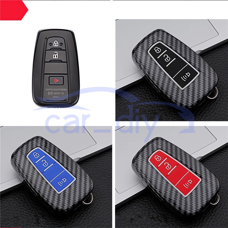 Kasus Kunci ABS Penutup Jarak Jauh Mobil Gantungan Untuk Toyota Camry CHR Corolla RAV4 Avalon Land Cruiser Prado Prius Cangkang Pelindung Car Remote Key Case