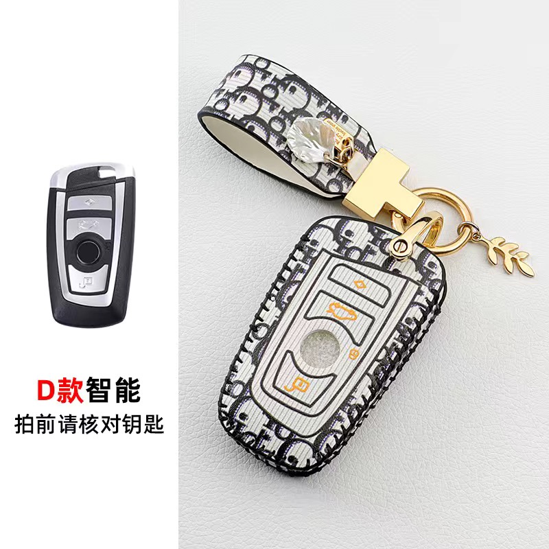 Kulit Asli Case Cover Case Kunci Mobil Auto Keyless Smart Remote Gantungan Kunci Ring Holder Fob Shell Tas Kantong Untuk BMW F30 F34 F10 F07 F20 G30 F15 F16 E34 E90 E60