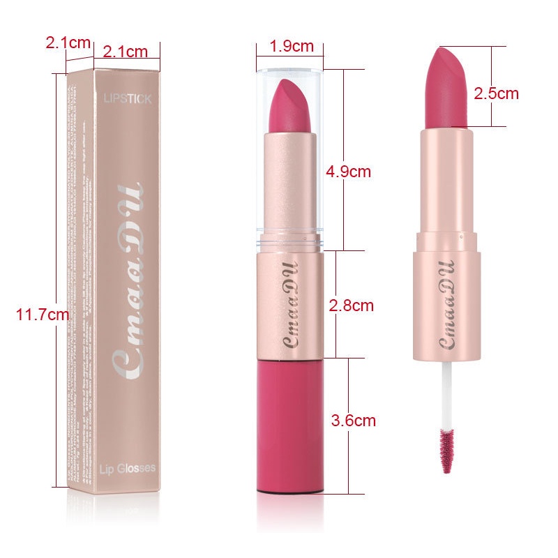 cod☜☞ready Lipstik+ Lipgloss 2in1 Melting Matte Lip Tint - Lipgloss Liptint Lipcream warna 12 lagilaku