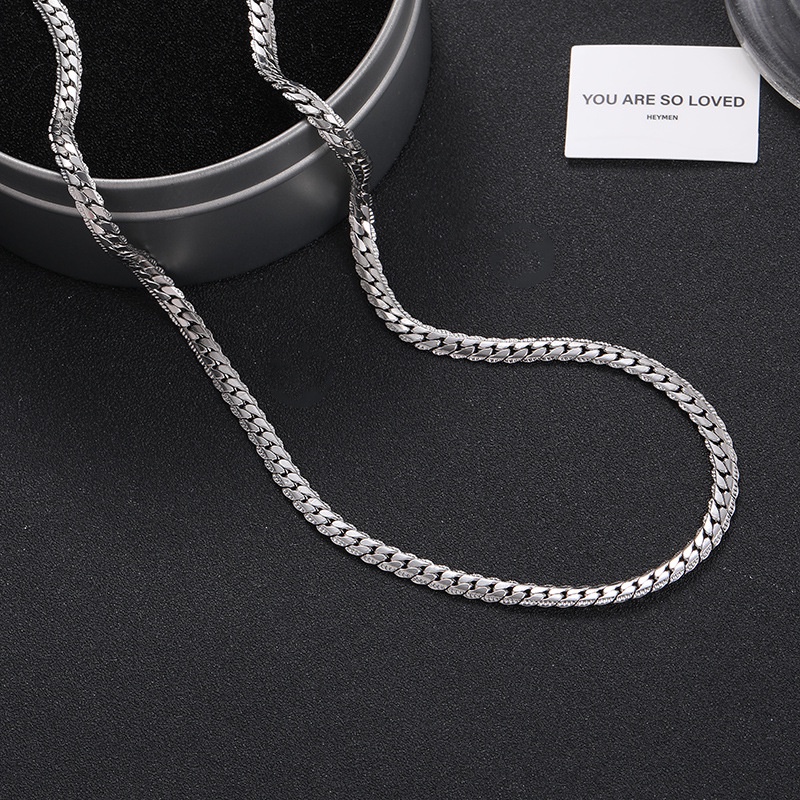 Kuba Kalung Streetwear Ins Hip-hop Rantai Tebal Baja Titanium Pasangan Kalung Unisex