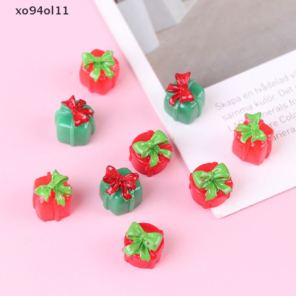 Xo 3Pcs Hiasan Natal Mini Hadiah Kotak Rumah Santa Claus Hadiah Mainan Kerajinan Tangan Deco OL