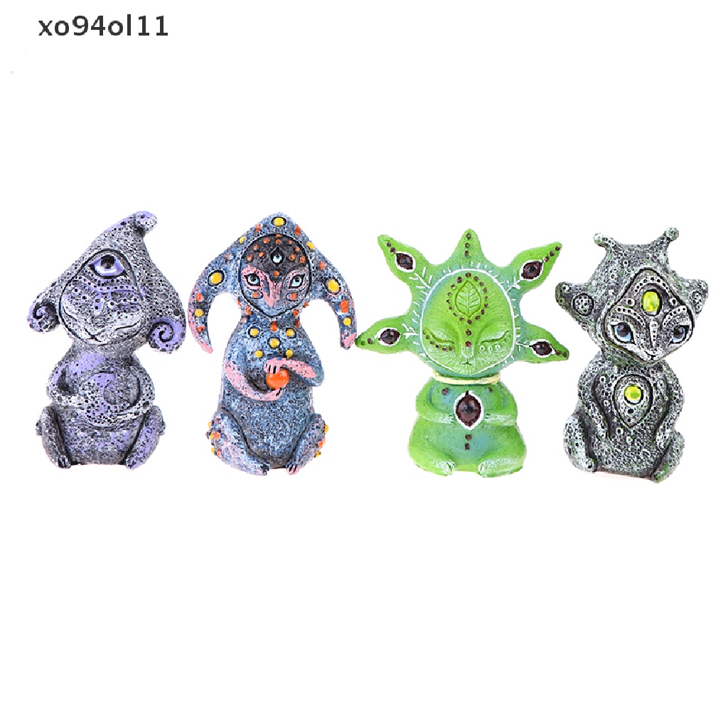 Xo Ornamen Resin Ornamen Kerajinan Patung Taman Ornamen Alien Bermata Tiga OL