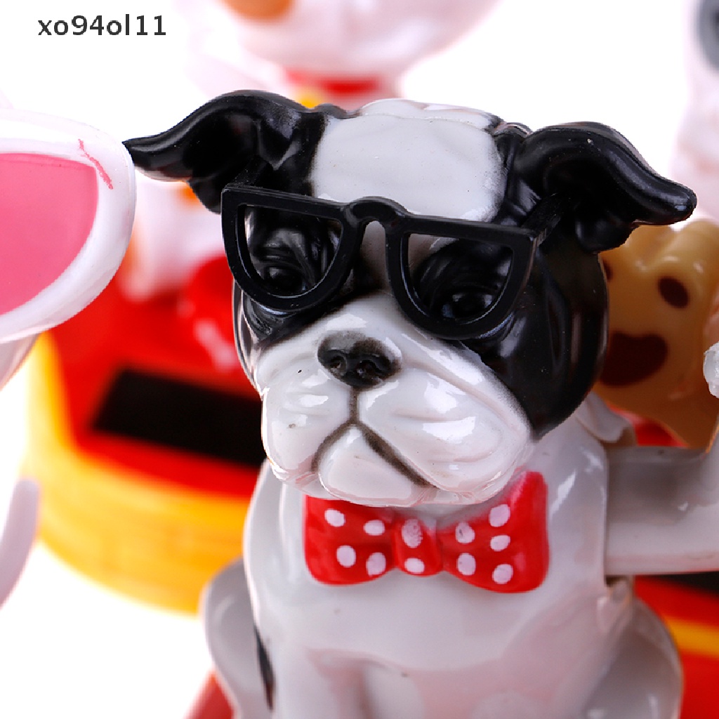 Xo Auto magic solar powered dancing dogs swinging bobble Mainan Hadiah Mobil Dekorasi OL