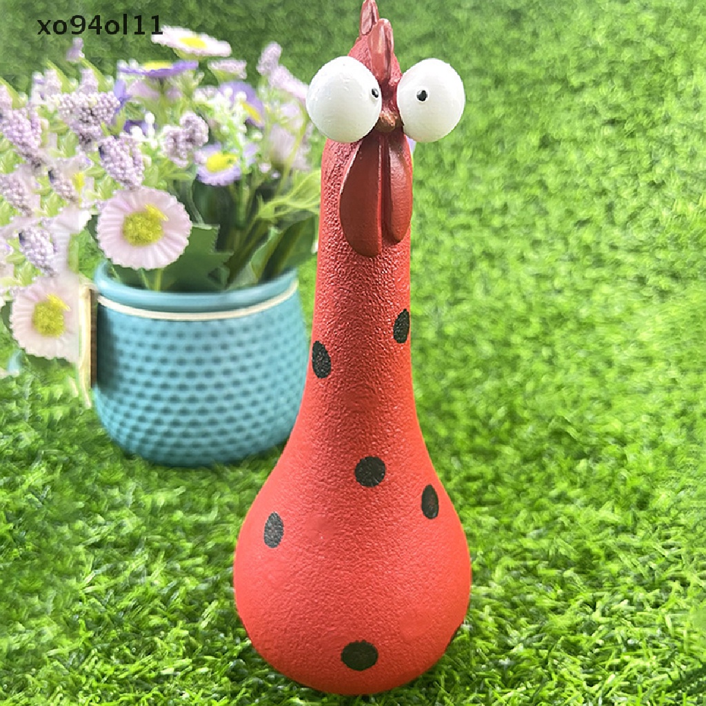 Xo Ornamen Ayam Leher Panjang Bahan Resin Untuk Patung Desktop Kantor Halaman Taman OL