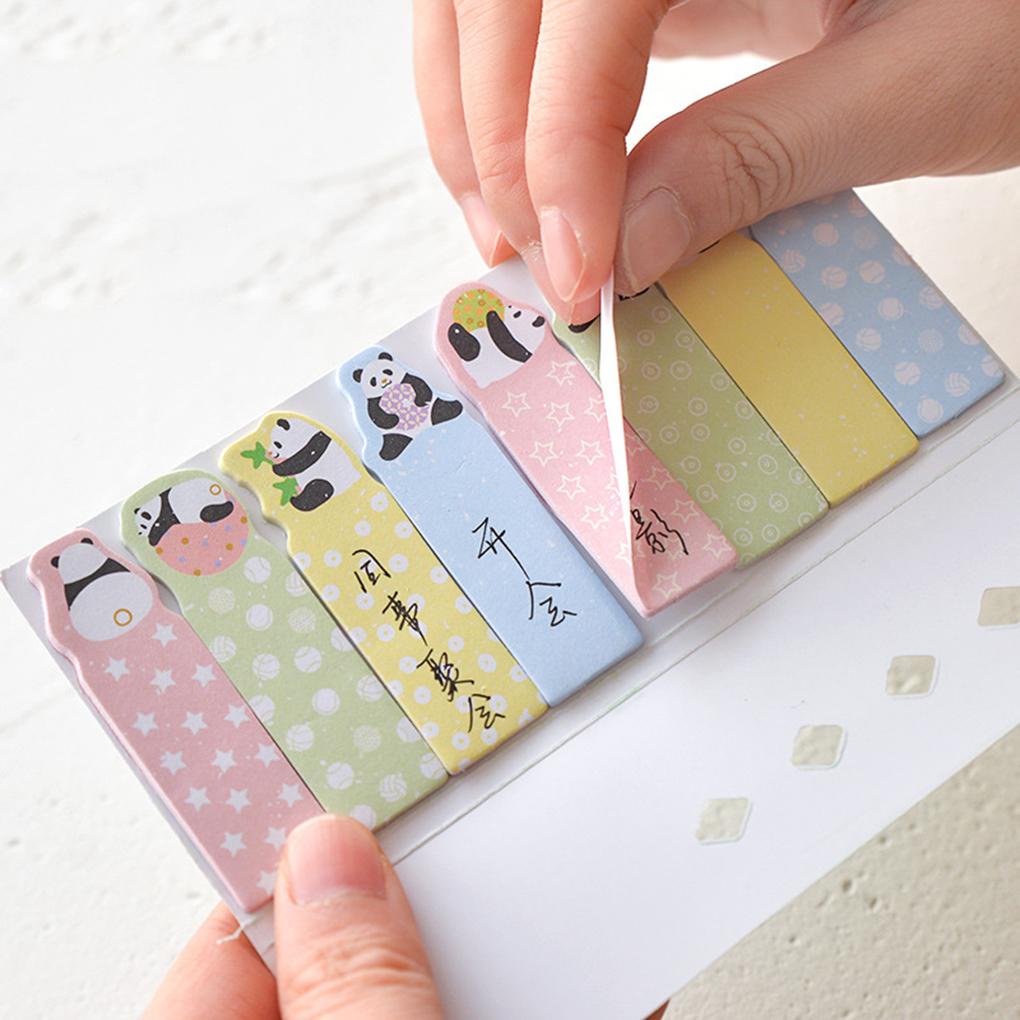 Huit Adorable Cartoon Animal Memo Pads Label Stiker Dekorasi Jadwal Harian Kantor