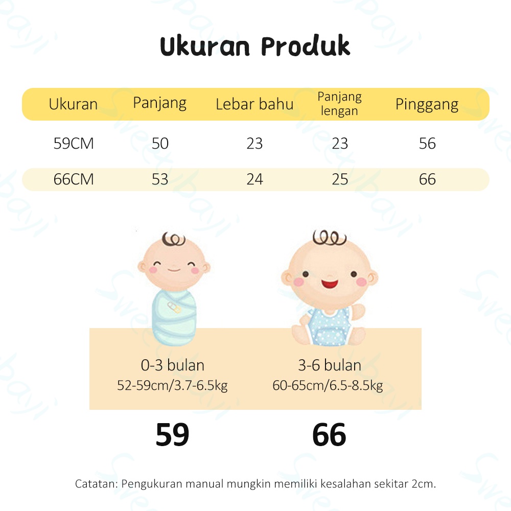 SweetyBayi Jumsuit bayi kaki tutup lengan panjang Baby jumper bayi newborn Sleepsuit bayi