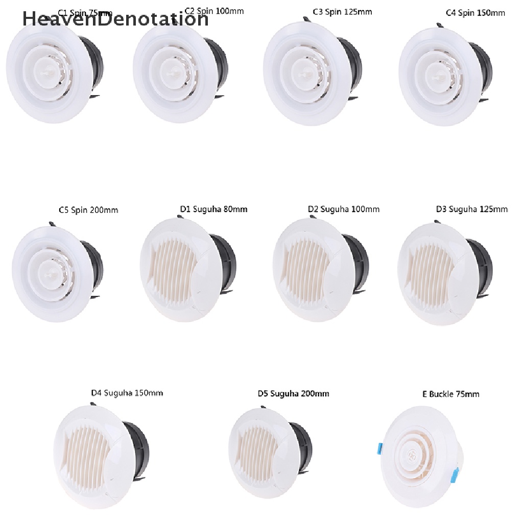 [HeavenDenotation] 1pc Penutup Ventilasi Udara Bulat Ducg Plafon Dinding Lubang ABS Kisi Ventilasi Udara HDV