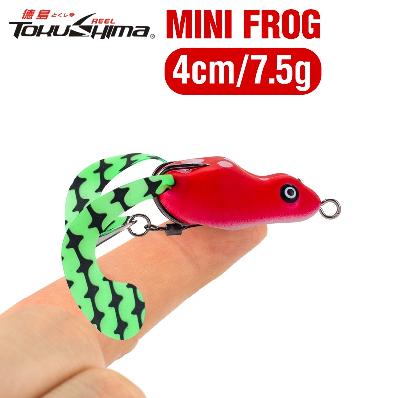 4cm/7.5g Soft Frog Topwater Fishing Casting Lures Plastik Toman Snakehead Lures Mini Casting Umpan Soft Jump Frog Kodok Buatan Dengan Kait Ganda